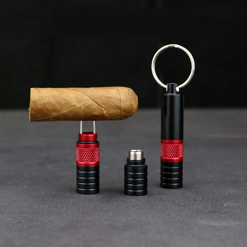 Metal Cigar Enhancer Tool Smoker Portable Drilled Cigar Hole Punch Cutter Sharp Mini Cigar Needles Gift Box Stand Metal