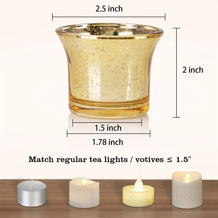 Candle Holder,2''Votive Candle Holders for Table Centerpiece,24pcs Glass Tealight Candle Holder for Engagement,Proposal,Wedding