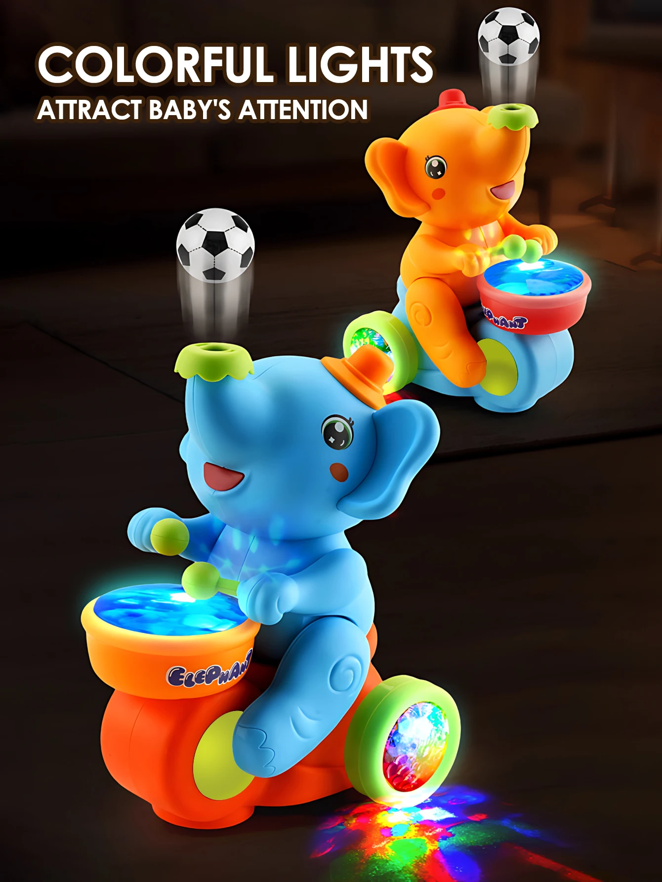 1 PC ตลกช้างของเล่นรถ,อิเล็กทรอนิกส์ระงับเป่า Ball สัตว์เลี้ยงของเล่นเสียงสําหรับชายหญิงคริสต์มาสของขวัญ