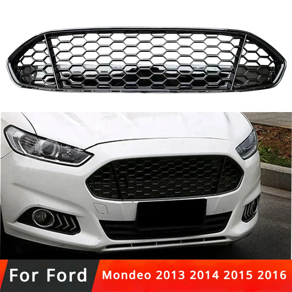 

For Ford Fusion / Mondeo 2013 2014 2015 2016 Mesh Center Racing Grills Honeycomb Mesh Car Front Bumper Radiator Grille