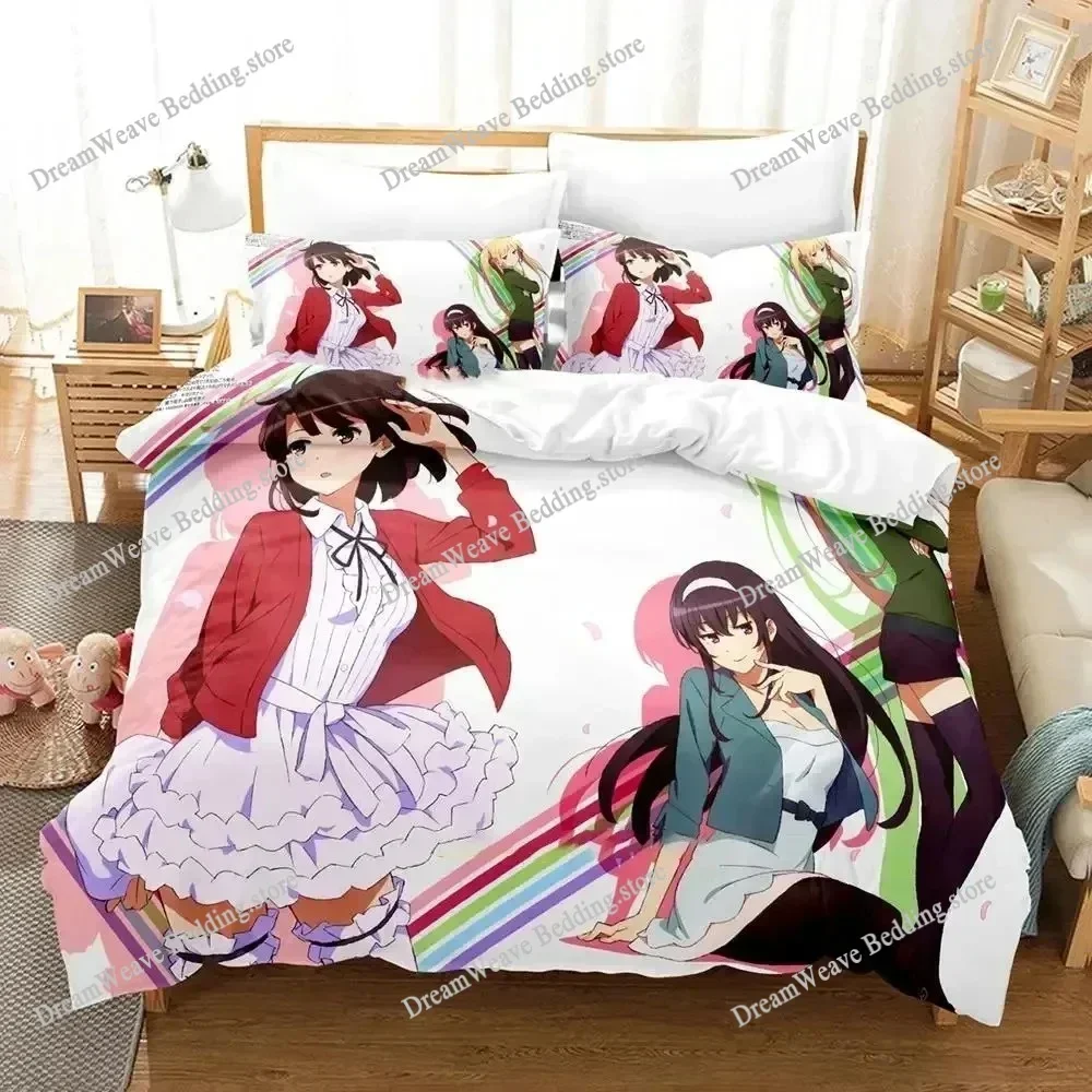 Anime Saekano How To Raise A Boring Girlfriend Bedding Set Boys Girls Twin Queen Size Duvet Cover Pillowcase Bed Boys Adult59296