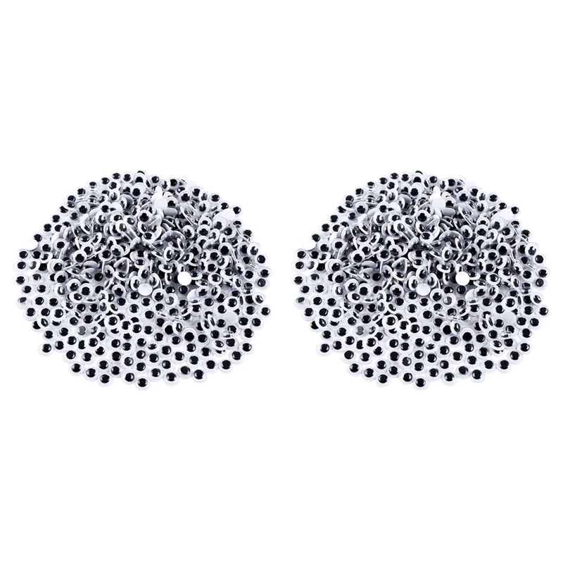 2000 Pieces Wiggle Eyes Self Adhesive Googly Eyes For DIY Craft Scrapbooking, Festival Craft Doll Making Toys Eyes 8Mm