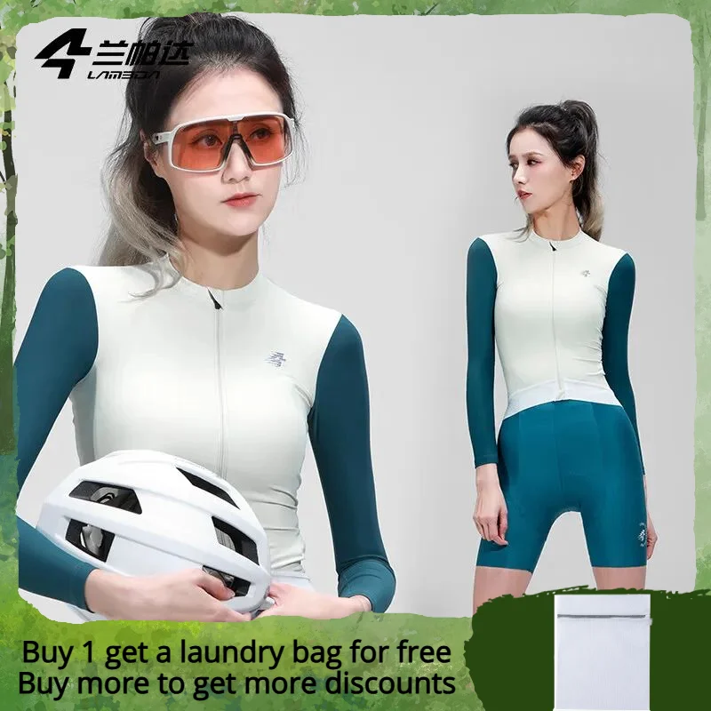 Lameda Cycling Jersey Multifunctional Pocket Women Cycling Shirt Antislip Long Sleeve Breathable Bicycle Clothing New