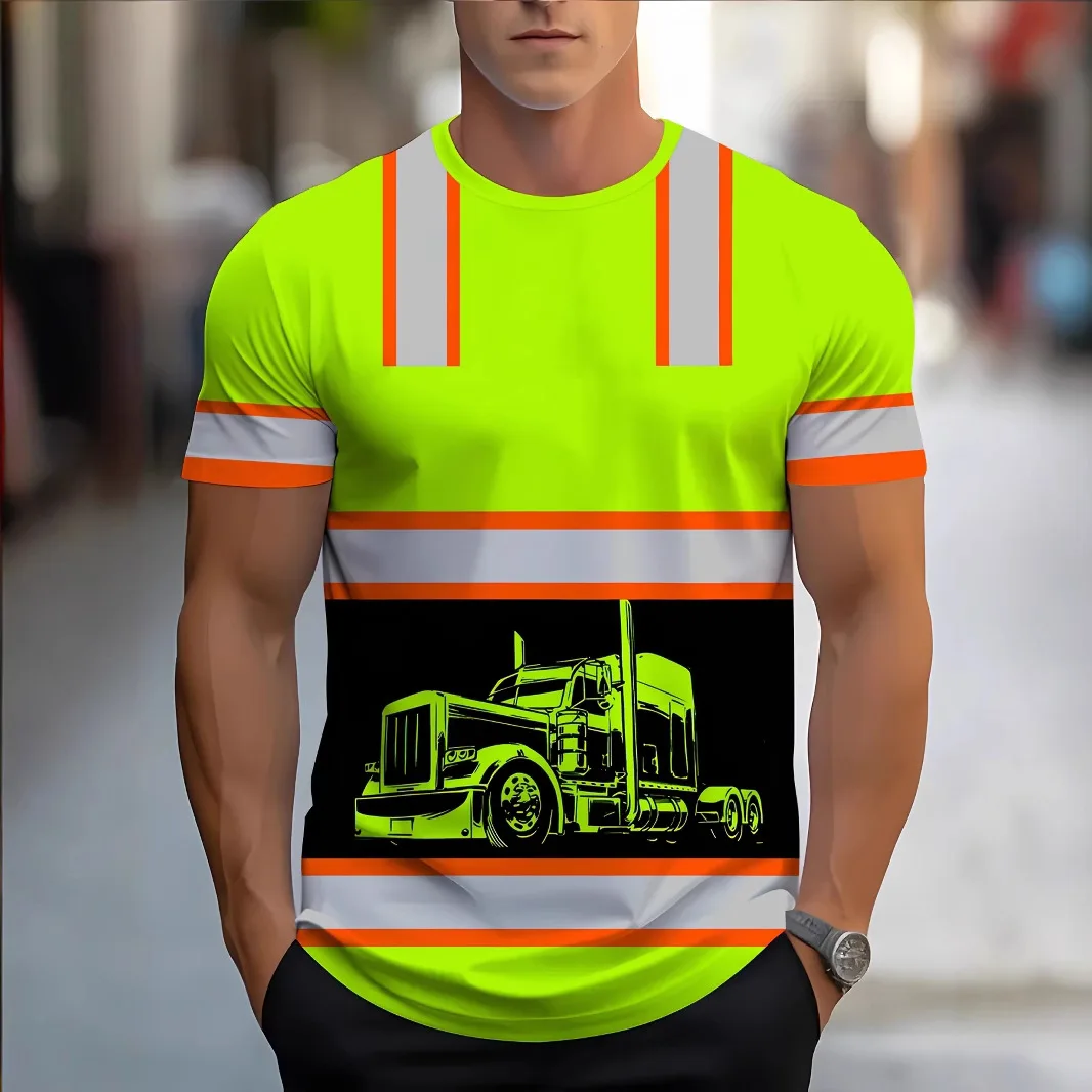 

mens summer clothing with 3D printed working clothes graphic t shirts round neck short sleeved tees new in tops t shirt for men