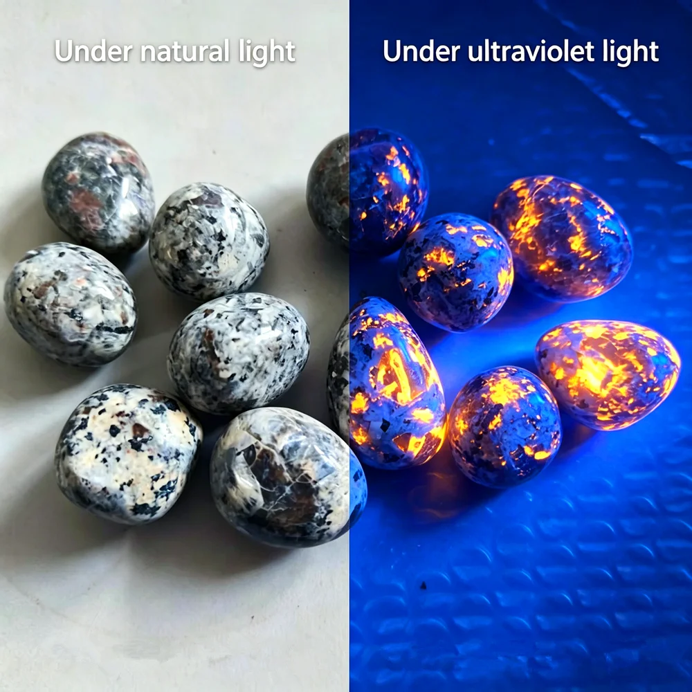 Natural brilhante yooperlites flamestone uv brilhante pedra de cristal firestone fluorescente sodalite chama pedra decoração para casa pedra
