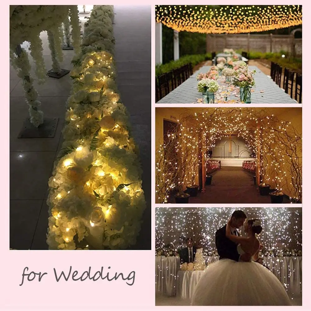 5M/10M Copper Wire Light String 100LED Waterproof 8 Functions Remote Control Timing Lights Home Holiday Party Wedding Decoration