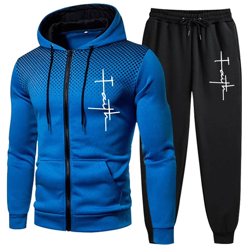 Daily Quality Men\'s Tracksuit Jogging Zip Up Hoodies Sweatshirts Men Long Sleeve Sports Coat Casual Sweatpants Fashion Hot Sales