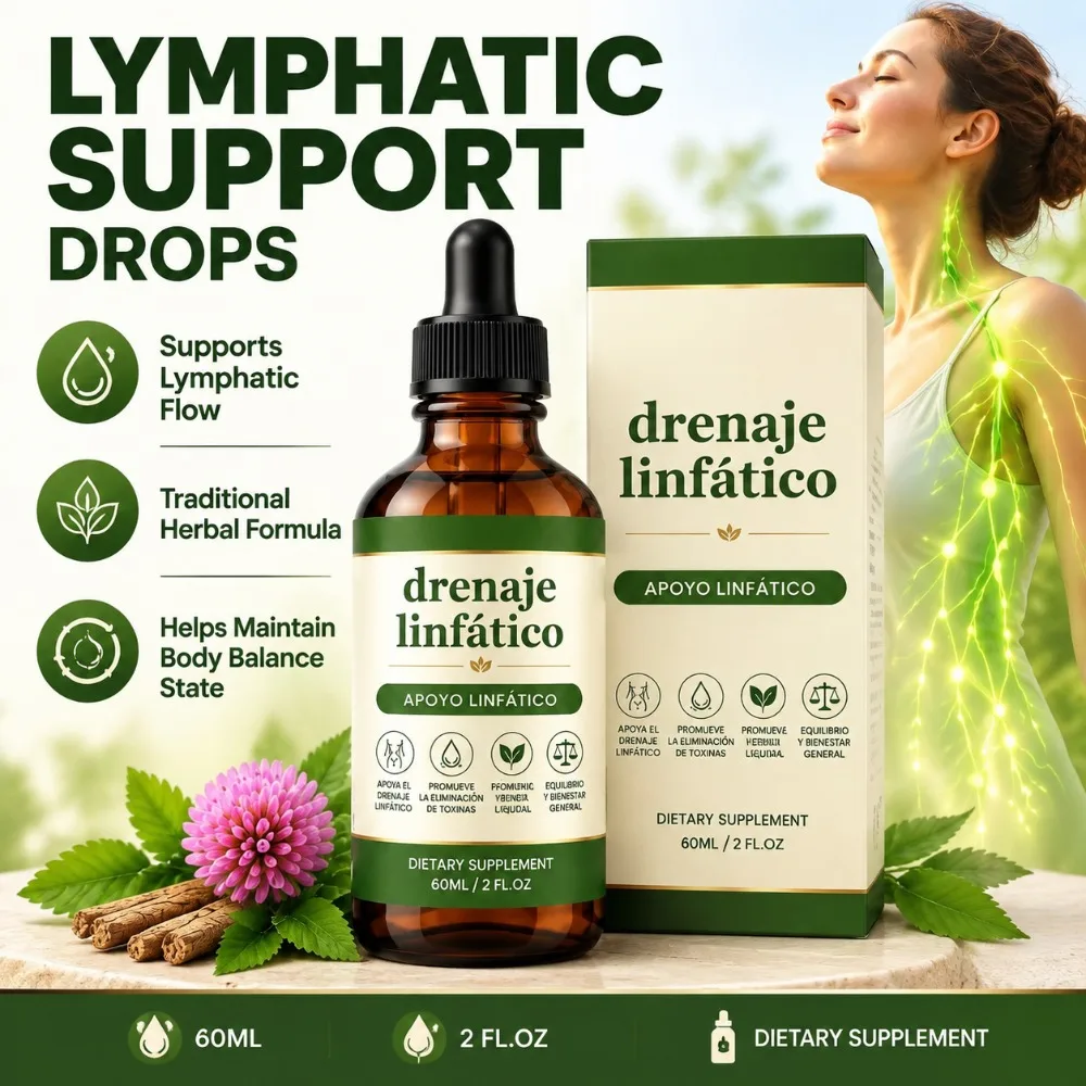 Lymphatic Drainage Drops Supports Lymphatic Care & Clean Internal Fluid Balance with Cleavers Red Clover Stillingia Root 60ml