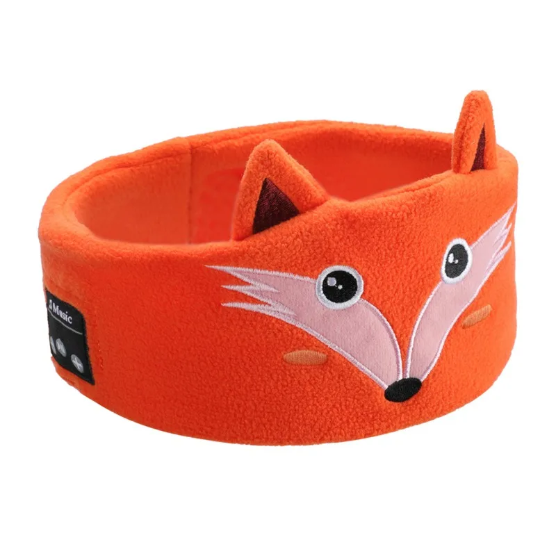 Wireless Bluetooth V5.0 Stereo Headset Cartoon Animal Headband Sleeping Aid Soft Sleep Eye Mask Eyepatch Music Calling Headphone