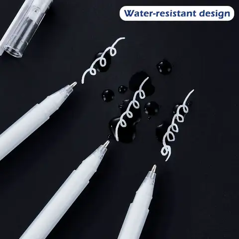 1-5 unids/set bolígrafo de Gel de tinta blanca creativo 1mm rotulador para resaltar para estudiantes papelería dibujo arte escritura útiles escolares