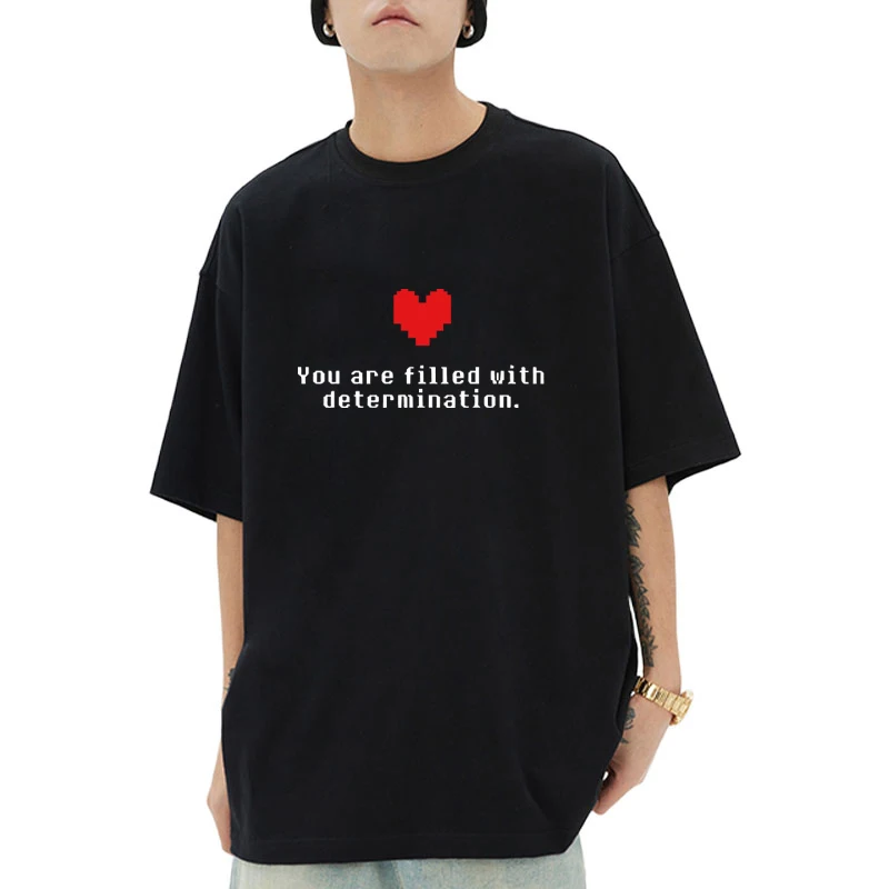 

You Are Filled with Determination Letter printed short sleeve T-shirts Men Women Fashion Classic Casual T shirt High Quality top