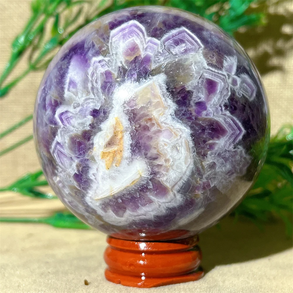 Dream Amethyst Sphere Ball Crystal Natural Quartz t Healing Stone Gemstones Quality Minerals Spiritual Home Decoration+Stand