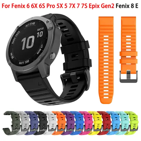 26 22 20MM 실리콘 스트랩 Garmin Fenix 6X 6 7 7X Pro 5S 5X Plus Fenix 8 E 시계 밴드 팔찌 Epix Gen2 965 955 3HR QuickFit 26 22 20MM 실리콘 스트랩 Garmin Fenix 6X 6 7 7X Pro 5S 5X Plus Fenix 8 E 시계 밴드 팔찌 Epix Gen2 965 955 3HR QuickFit