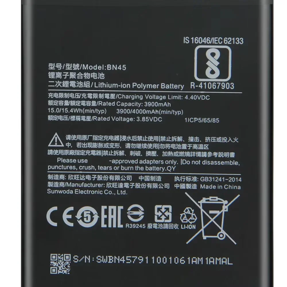 

BN45 For Xiaomi Redmi Note 5 Redrice Note5 Phone Batteries 4000mAh