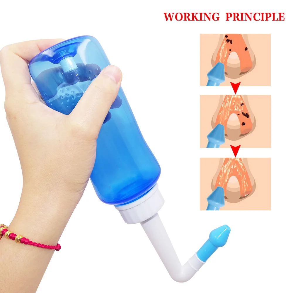 1Set 300ML Nasal Wash Cleaner Nose Protector Cleans Moistens Child Adult Avoid Allergic Rhinitis Neti Pot Dropshipping