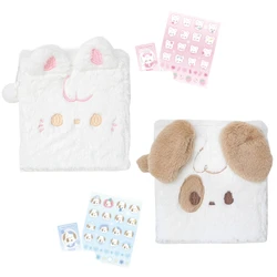 ADWE Plush Photo Album Cute Dog Photocard Binders 4-Pocket Card Protector Loose Leaf Photocard Holder for Girls 18x21cm