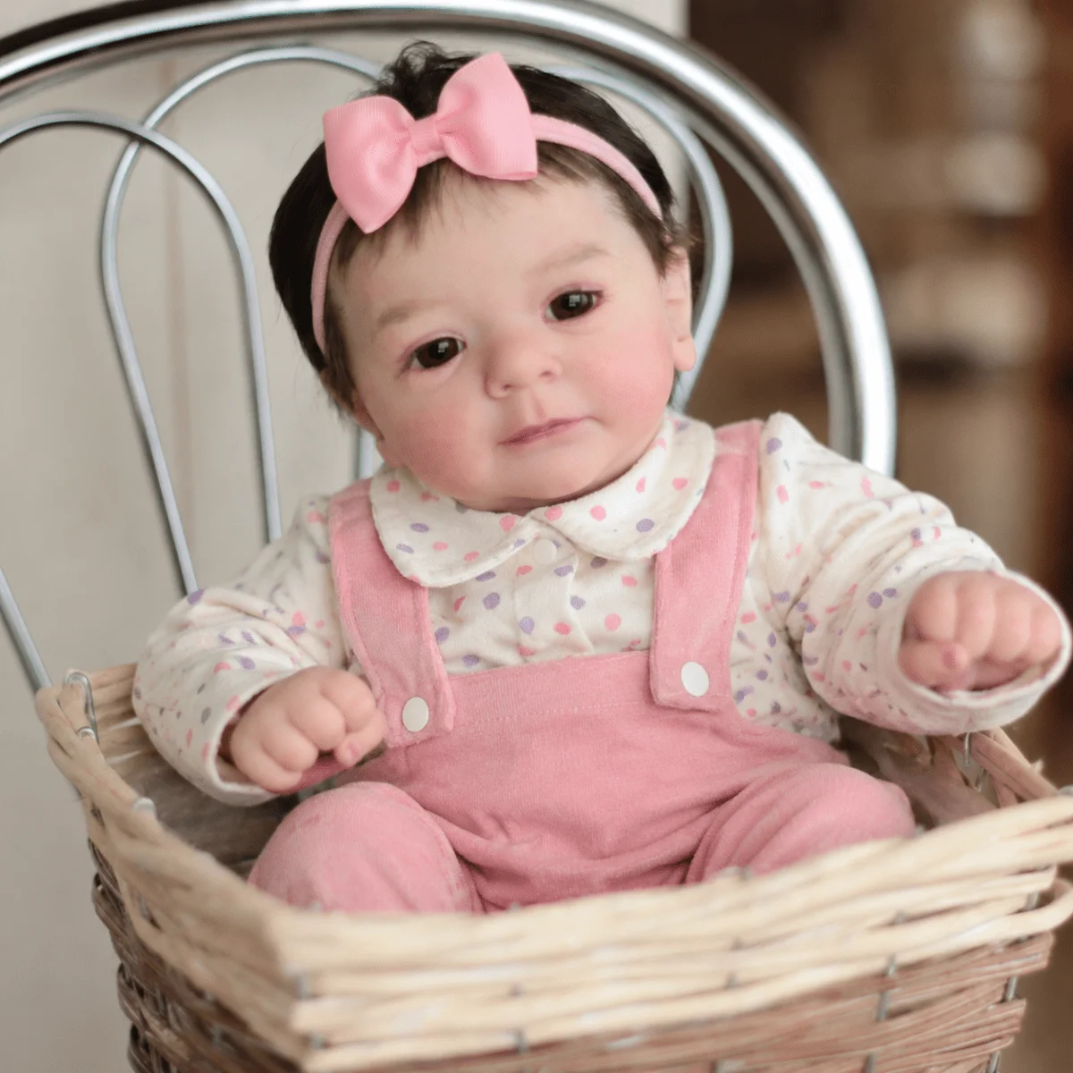 BZDOLL 45CM Full Vinyl Body Reborn Baby Doll, Lovely Humanoid Collectable Toy, Handmade Fashion Birthday Surprise Gift for Kids