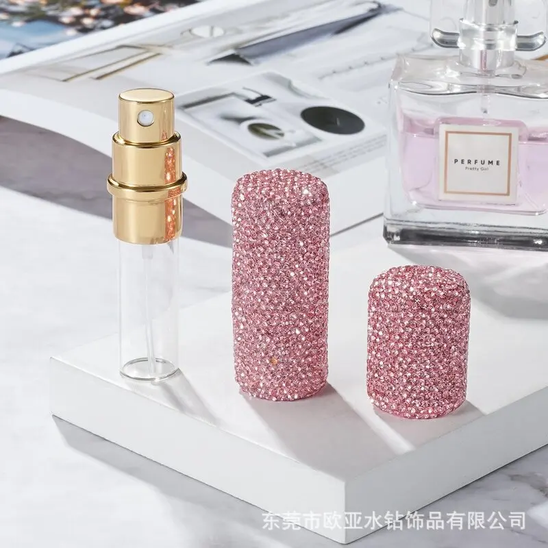 Light Luxury Diamond-encrusted Portable Perfume Bottle, Small Empty Bottle, Diamond-encrusted Mini Gift 5ml