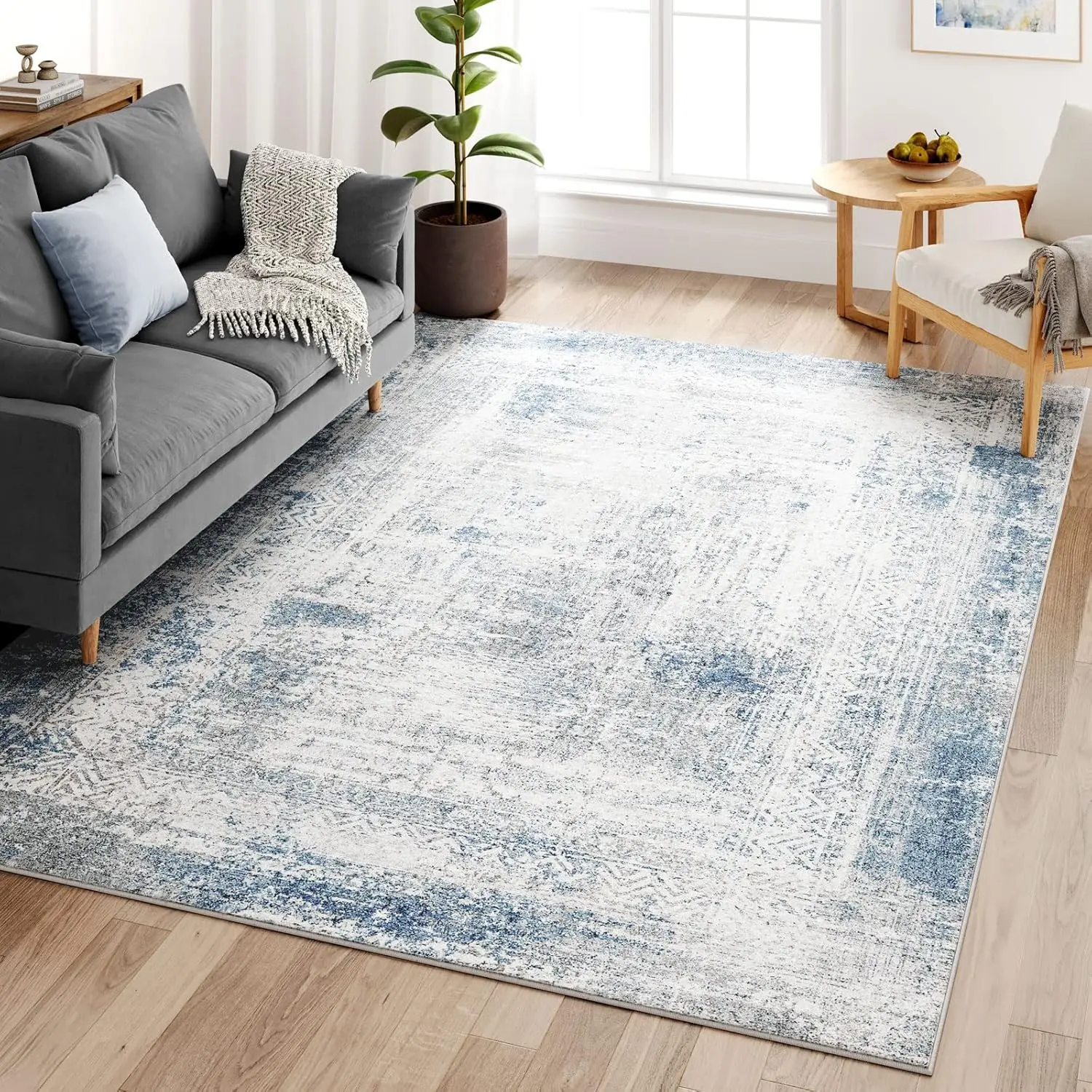 Dripex Abstract Contemporary Area Rugs, Faux Fur Rug Non-Slip & Durable Carpet For Living Room Bedroom Kids Room Kitchen,