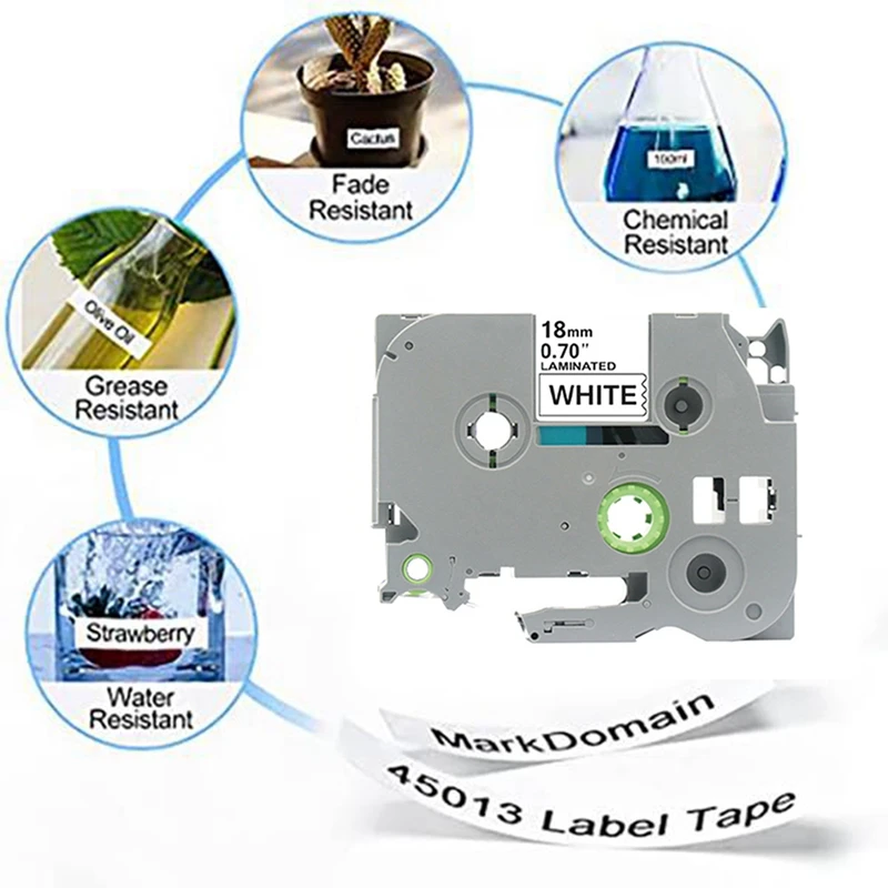 Imagem -06 - Tzc Label Ribbon Papel de Impressão de Etiquetas para o Irmão Labeling Machine Impressora Etiqueta Etiqueta Fita 18 mm