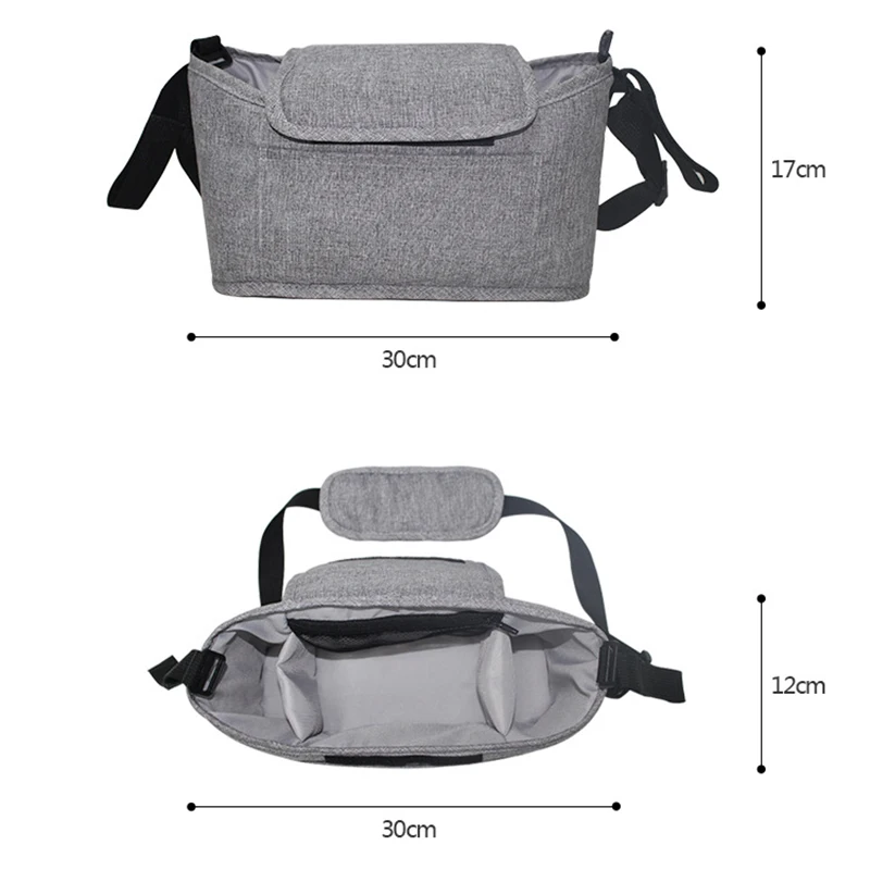 Stroller Bag Baby Diaper Mummy Bag Large Capacity Stroller Organizer Cup Holder Feeding Bottle Stroller Accessories Hanging Bag