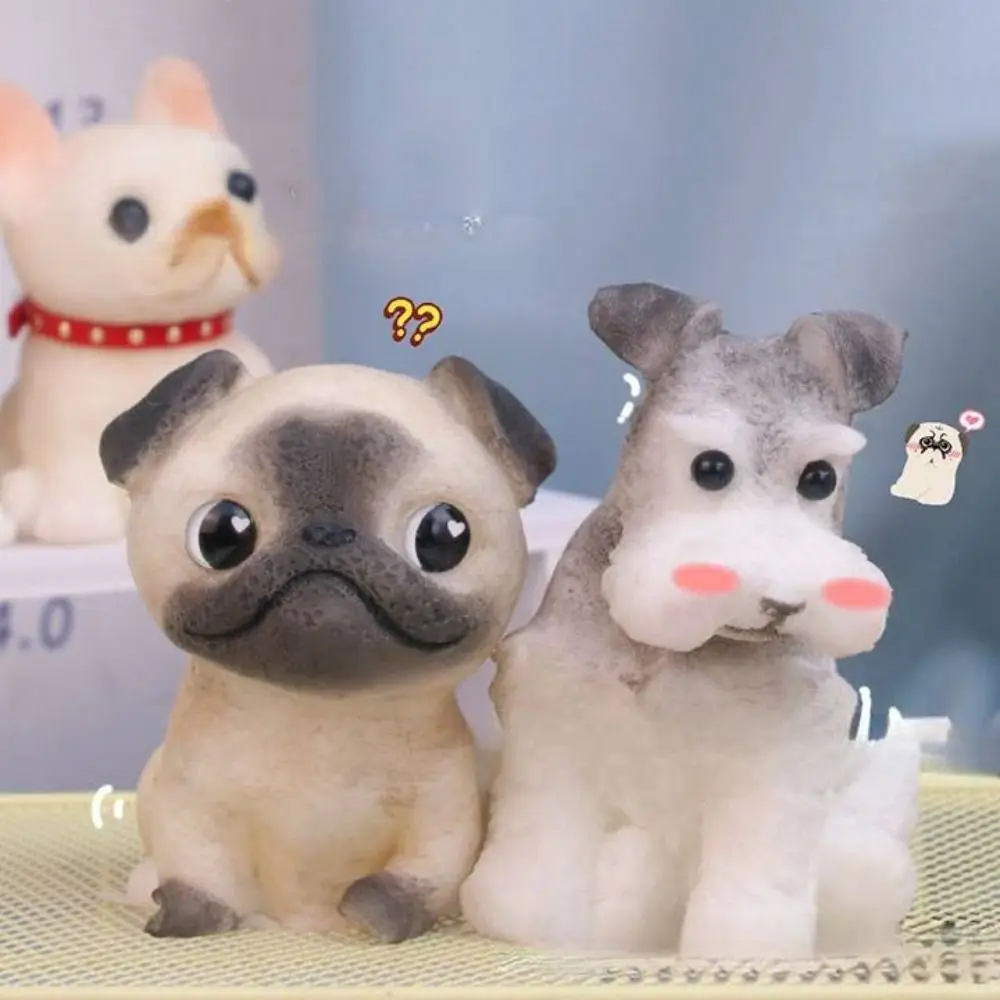 Cute Slow Rebound Schnauzer Doll Squeeze Toy Cartoon Colorful Simulation Dog Squeeze Toys Mini Soft Dog Fidget Toy for Kids