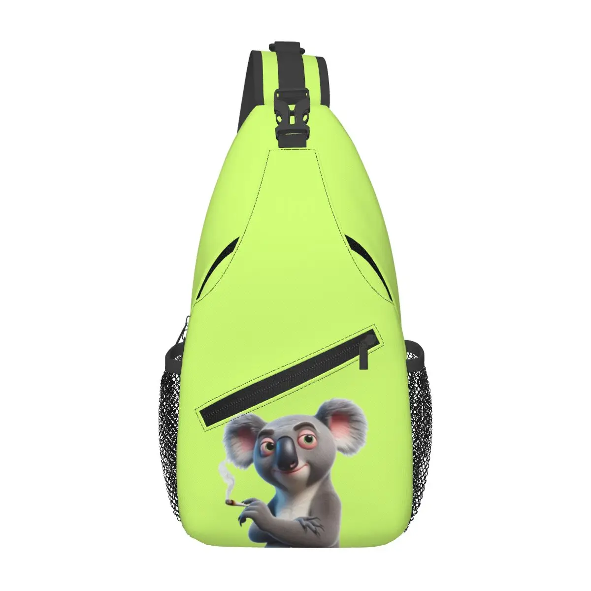 Smoking Animals Koala Chest Bag Men Sling Crossbody Backpack Chest Bag Traveling Hiking Daypack Shoulder Bag