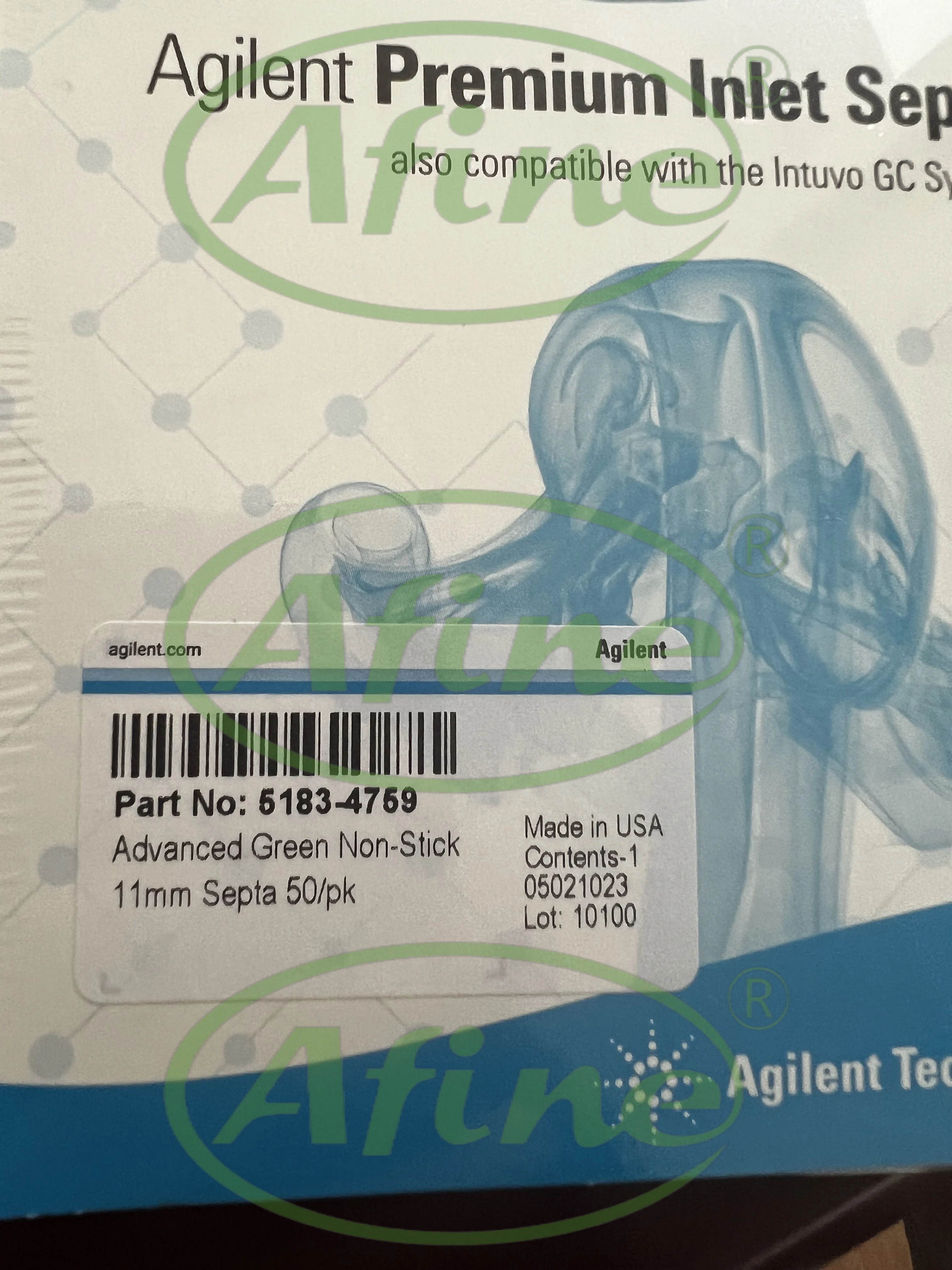 AFINE Agilent Spacer 5183-4759,Inlet septa,non-stick, 11 mm, 50/pk, for 5880, 5890, 4890, 6850, 6890, 7890 GCs