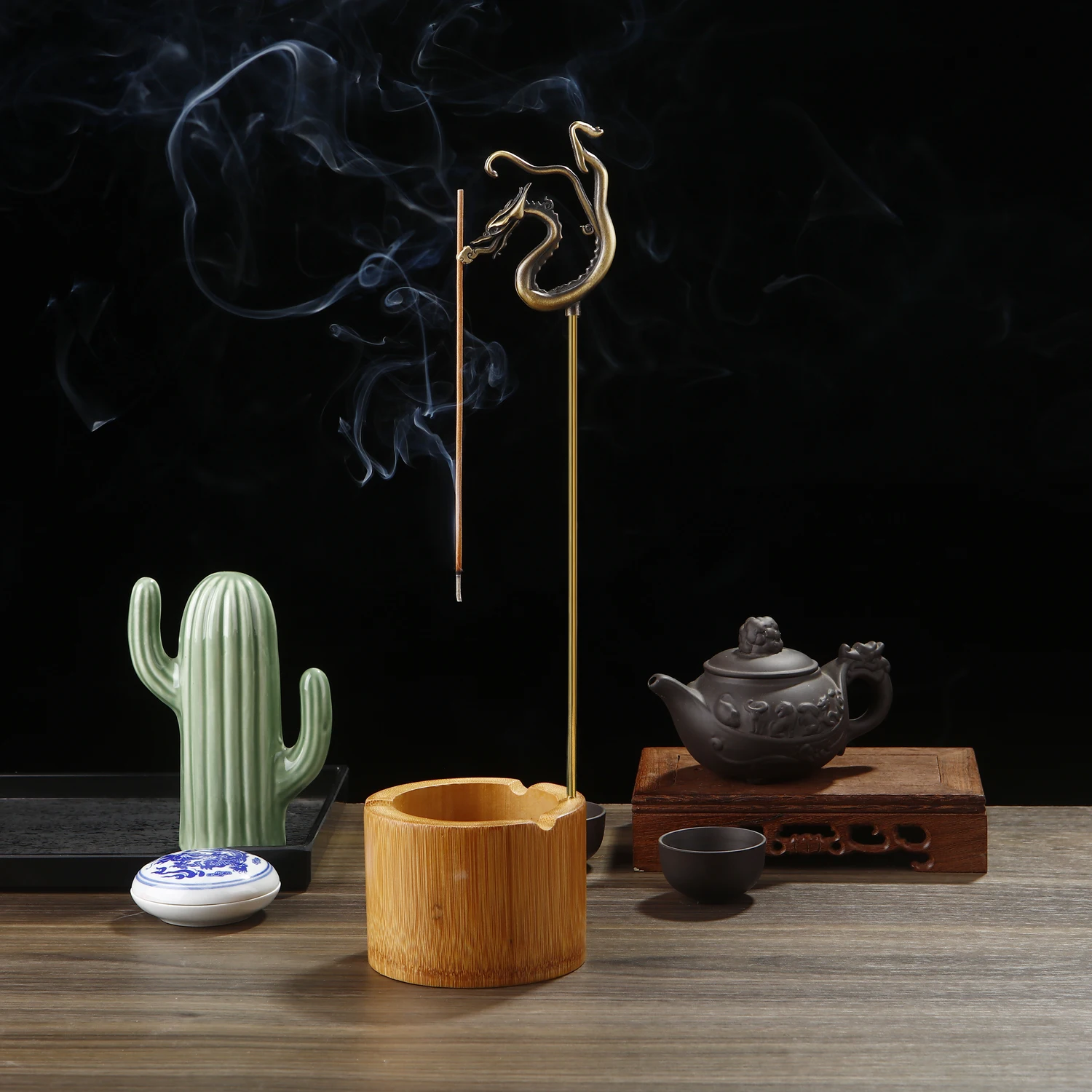 Chinese Dragon Incense Holder Upside Down Bamboo Incense Burner Incense Plate Ash Catcher Buddhism Supplies Home Decor