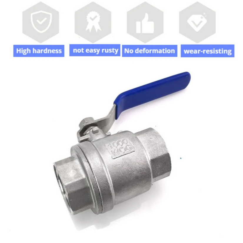 Detalhe 1 de Válvula solenoide 304 Stainless Steel Two Piece Ball Valve 1/4 3/8 1/2\ Água e vapor
