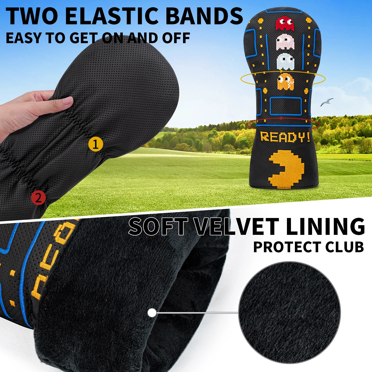 غطاء حماية لنادي الجولف، تصميم بنمط قزم وحش، غطاء رأس من مادة مقاومة للغبار ومتينة، ملحقات الجولف #5