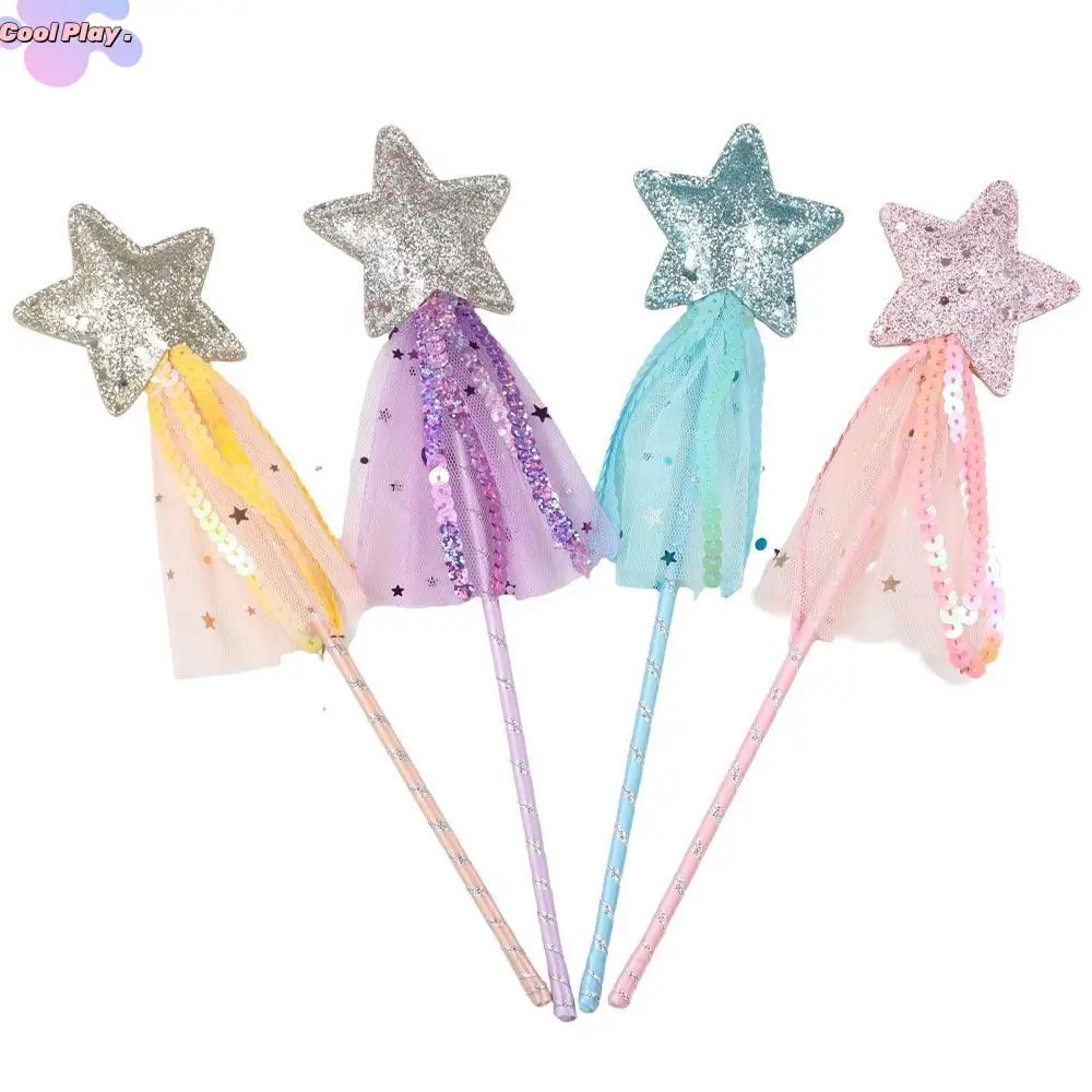 

Wedding Dreamlike Star Fairy Wand Five Pointed Star Girls Wand Princess Wand Plastic Cute Kids Stick Wand Party Halloween