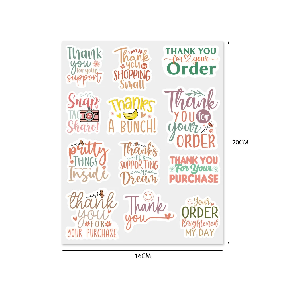 10sheets Thank You for You Order Small Business Paper Sticker Shipping Gift Box Envelope Sealing Lable Decor