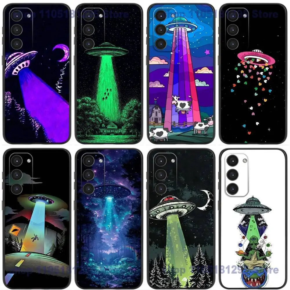 

Funny Space UFO Alien Thing Phone Case For Samsung Galaxy A32,21s,22,31,52,53,72,73,Note20,8,9,10 Soft Silicone Black Cover