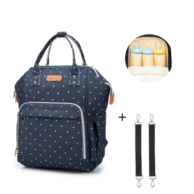 Wickeltaschen-Rucksack mit wasserdichten Taschen und Kinderwagenschnalle, umwandelbare Tragetasche