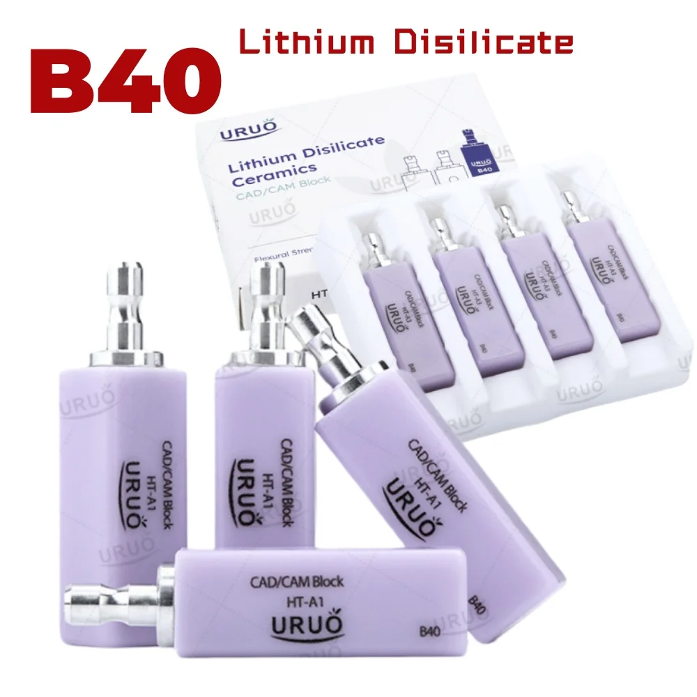 Bloque de Disilicato de Litio Dental LT/MT/HT para Laboratorio Dental, Cerámica de Vidrio B40 con Orificio para Materiales CAD CAM, Carillas, Coronas y Puentes