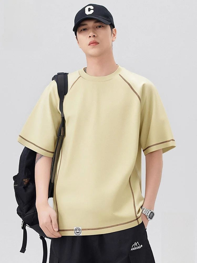 

Мужская летняя футболка свободного кроя с коротким рукавом, тонкая, с круглым вырезом, повседневная, дышащая, удобная, из полиэфирного волокна