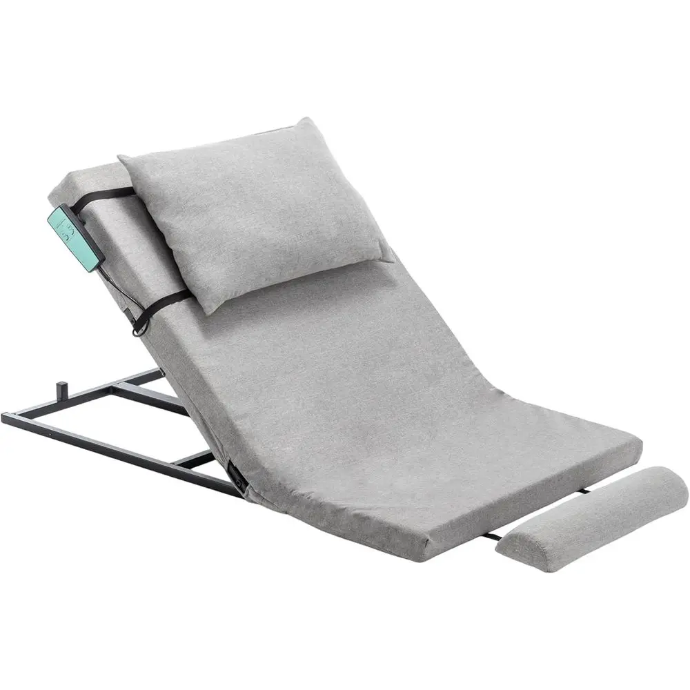 Adjustable Bed Backrest for Elderly, Pregnant, and Patients with Washable Grey Cover for Home Hospital Care