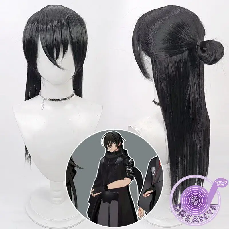 

Magoroku Kanemoto Cosplay Wig Touken Ranbu Black Heat Resistant Synthetic Hair Halloween Party Role Play Carnival + Wig Cap