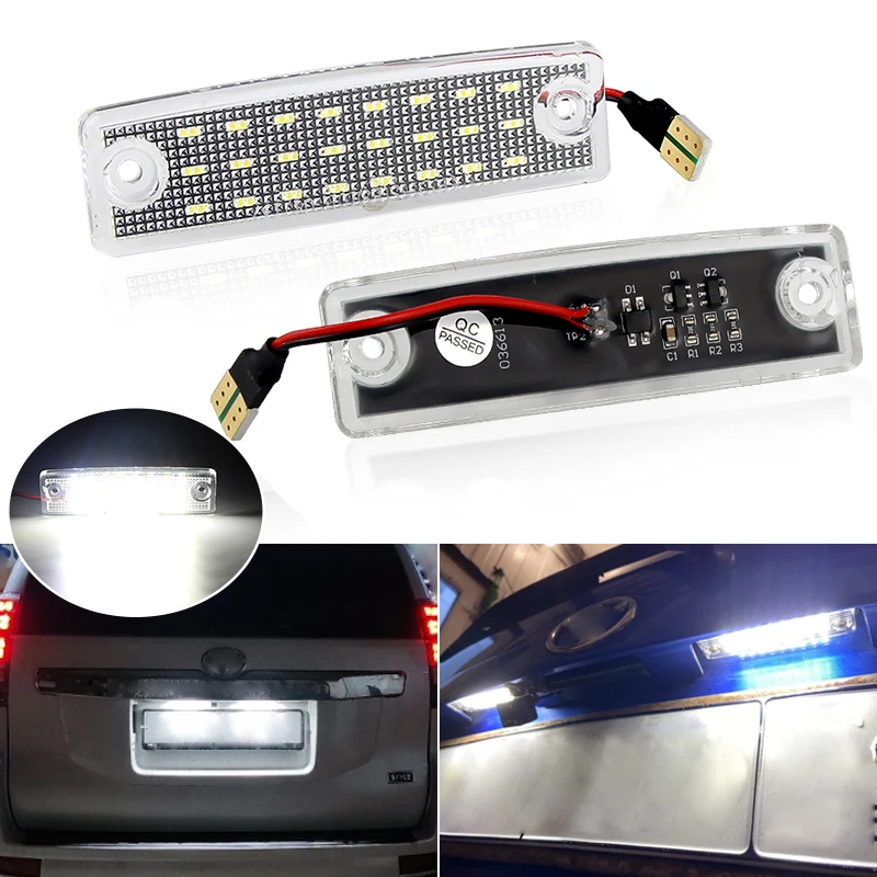 2Pcs For Toyota 4 Runner 1996-2019 Sequoia 2008-2019 Car Vehicle Super Bright White LED License Plate Lights Number Plate Lamp