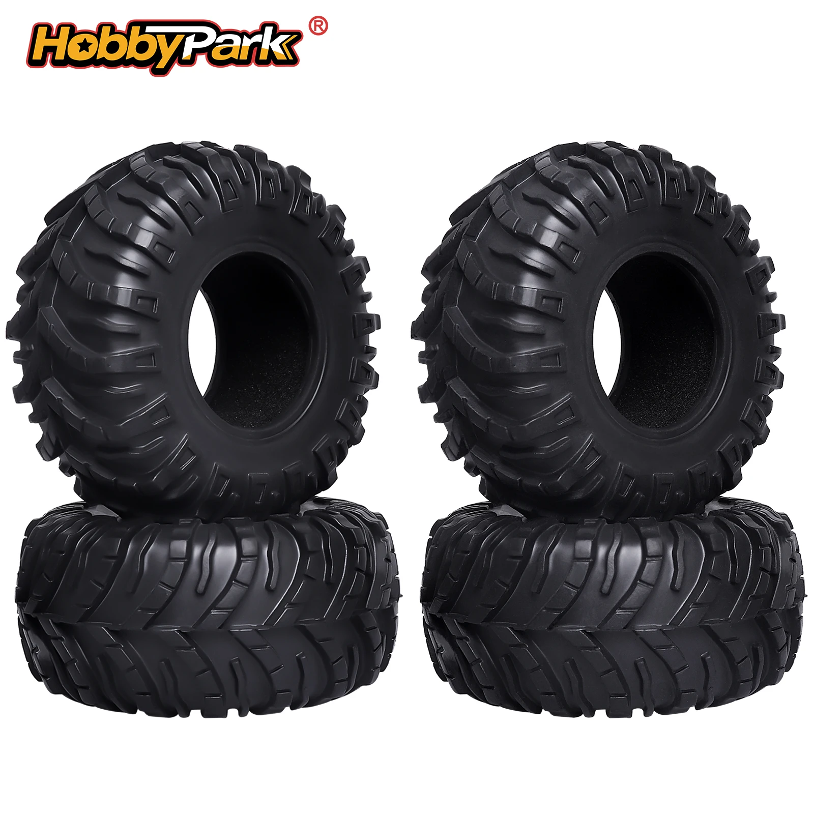 HobbyPark 2.2 Schlammreifen Crawler-Reifen All-Terrain Passend für 2.2 Beadlock-Räder für TRX4 SCX10 II III Gen8 Gen7 Everest 10 mit Schaumstoff