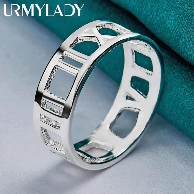 URMYLADY-anillo redondo de Plata de Ley 925 para hombre y mujer, joyería de compromiso con encanto para boda, 5-10 #