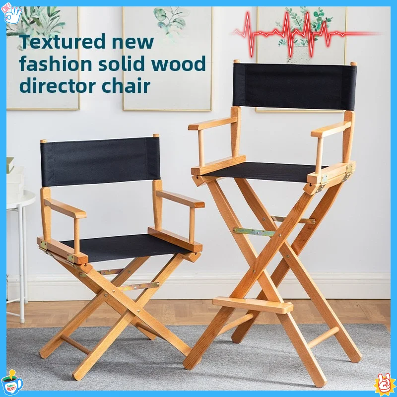 Wooden Folding Director Chair High Back Outdoor Camping Stool Bar Seat Portable Lightweight
