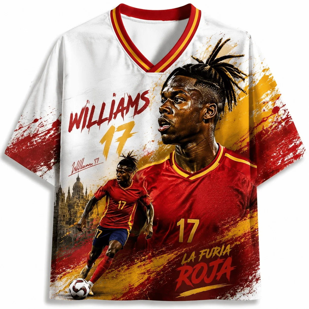 2026 Spanish Summer Jersey Special Edition Men's and Women's Fan Commemorative Breathable Loose T-shirt