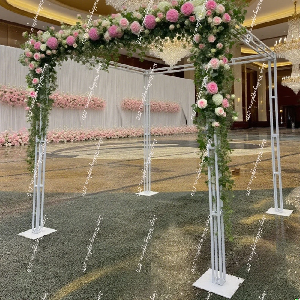 

gold/white/black/sliver Custom Wedding Aisle floral Arch Metal Arch Glow Backdrop Stand for Wedding Stage Decoration