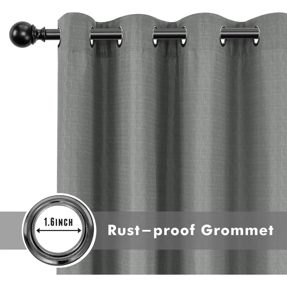 Waterproof Linen Patio Curtains, 54x84, Light Grey, Suitable for Outdoor Spaces