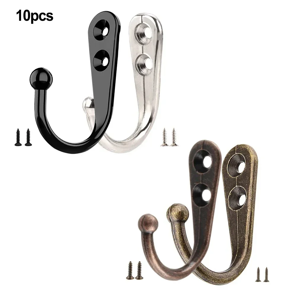 Entryway Kitchen And Garage Wardrobe Bedroom Alloy Hook Robe Holder 10 Pcs 12.5*30*44mm Wall Hanger With 20pcs Screw