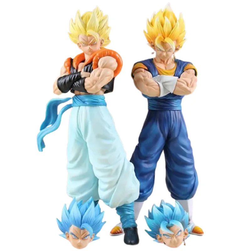 Dragon Ball GT Vegetto Gogeta Action Figure Anime DBZ Figuras with Two Heads Manga Figurine Toys 30cm GK Statue Model Peripheral