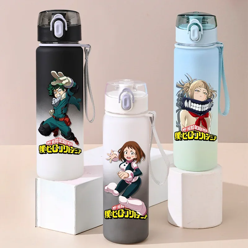 550ML Water Cup My Hero Academia Large Capacity Portable Plastic Aldult Outdoor Sport Gradient Color Children Water Bottle