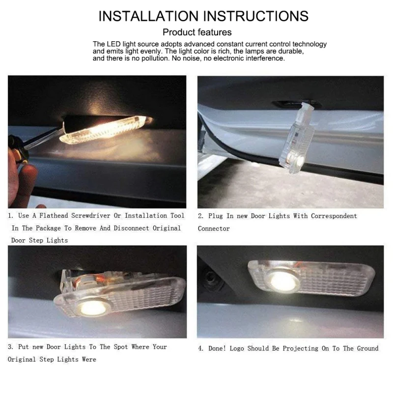 LED Porta Auto Distintivo Luce Proiettore Cortesia Ombra Lampade di Benvenuto Per AUDI TT 2008-2019 2020 2021 2022 2025 E-tron 2010-2022